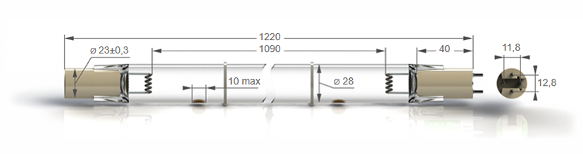 Бактерицидные амальгамные лампы бактерицидные высокой мощности с кварцевым стеклом Zercale Amalgam